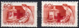 O 1957 Vöröskereszt 60f, Felfelé Tolódott Felülnyomás +... - Otros & Sin Clasificación