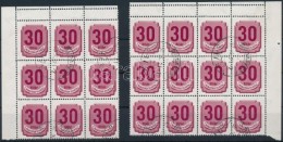 O 1950 Forint-filléres Portó (II) 30f ívsarki 9-es és 12-es Tömb Felül... - Otros & Sin Clasificación