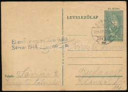 1944 Díjjegyes LevelezÅ‘lap A Sárvári Gettóból Budapestre,... - Altri & Non Classificati