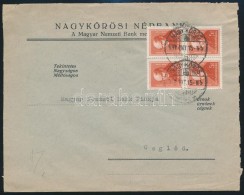 1937 Céges Levél Arcképek 5f 4-es Tömbben Bérmentesítéssel 'NAGY... - Otros & Sin Clasificación