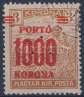 O 1921 KisegítÅ‘ Portó 1000K / 3K Hármaslyukasztással, Eltolódott... - Sonstige & Ohne Zuordnung