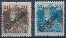 ** Szeged 1919 Károly/Köztársaság 20f, 25f Garancia Nélkül (32.500) - Other & Unclassified