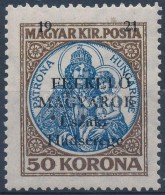 ** Nyugat-Magyarország V. 1921 Koronás Madonna 50K Hármaslyukasztással Garancia... - Other & Unclassified