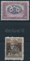 * Debrecen I. 1919 Parlament 50f és Károly 20f Fekete Felülnyomással, Garancia... - Other & Unclassified