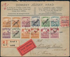 1919 Arad Expressz Ajánlott Levél 13 Db Megszállási Bélyeggel - Other & Unclassified