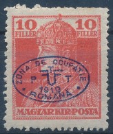 * Debrecen 1919 Román Megszállás Károly 10f, Kék Felülnyomással... - Otros & Sin Clasificación