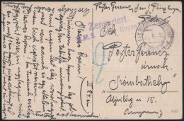 1918 Képeslap / Postcard 'Zensuriert S.M.S. Prinz Eugen' - Other & Unclassified