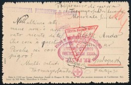 ~1916 Hadifogoly LevelezÅ‘lap Olaszországból Négyféle Bélyegzéssel - Autres & Non Classés