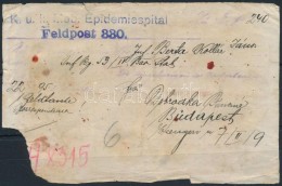 ~1916 Tábori Posta LevélelÅ‘lap 'K.u.k. Mob. Epidemiespital Feldpost 330.' - Otros & Sin Clasificación