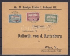 1918.jul. 8. Légi Levél Bécsbe 1K50f RepülÅ‘ Posta Bélyeggel és 1.80K... - Other & Unclassified