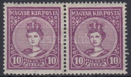 ** 1916 Koronázás 10f Pár, Az Egyik Bélyegen ElkenÅ‘dött Orr és Száj - Altri & Non Classificati