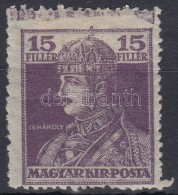 * 1918 Károly 15f, Festékfoltok A FelsÅ‘ Bélyegközben - Other & Unclassified