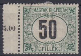 O 1909 Zöldportó 50f Bal Oldalon Pici üres MezÅ‘vel - Other & Unclassified