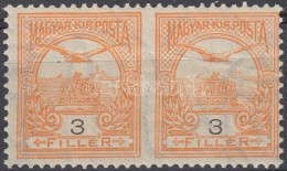 ** 1900 Turul 3f Középen Fogazatlan Párban (törött/folded) - Other & Unclassified