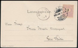 1900 2kr Lemezhibával, 11 1/2 Fogazással LevelezÅ‘lapon - Other & Unclassified