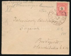 1892 Levél BÁZIÁS-BUDAPEST Vasúti Bélyegzéssel Budapestre - Otros & Sin Clasificación