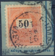 1889 50kr 11 1/2 Fogazás, Hiányos Bal Alsó Gyöngyök - Autres & Non Classés