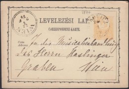 1874 Díjjegyes LevezÅ‘lap 'RAKOVICZ NYITRA M' - 'WIEN' - Autres & Non Classés