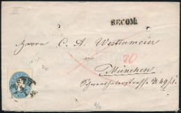 1863 Ajánlott Levél Bajorországba 15kr + 10kr Bérmentesítéssel 'PESTH' -... - Autres & Non Classés