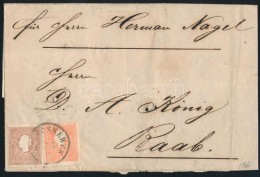 1860 10kr + 5kr Levélen '(GR. BE)CSKEREK' - 'RAAB' - Altri & Non Classificati