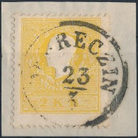 1858 2kr I. Típus Sötétsárga ,,(DEB)RECZIN' Certificate: Ferchenbauer - Other & Unclassified