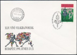 1991 Vívó VB (III.) Vágott Bélyeg ElsÅ‘napi Emlékborítékon (2.200) - Sonstige & Ohne Zuordnung