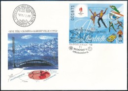 1991 Téli Olimpia (IX.) Vágott Blokk FDC-n (5.000) - Altri & Non Classificati