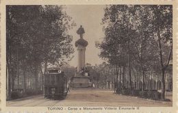 D6192 "TORINO- C.SO E MONUMENTO VITTORIO EMAN. II " TRAMWAY "F" C.SO VINZAGLIO. CART   SPED 1941 - Transport