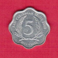 EAST CARIBBEAN STATES   5 CENTS 2000 (KM # 12) - Caraibi Orientali (Stati Dei)