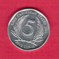 EAST CARIBBEAN STATES   5 CENTS 2002 (KM # 36) - Oost-Caribische Staten