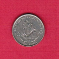 EAST CARIBBEAN STATES   10 CENTS 1999 (KM # 13) - Caribe Oriental (Estados Del)