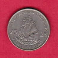 EAST CARIBBEAN STATES   25 CENTS 1999 (KM # 14) - Oost-Caribische Staten
