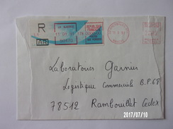 Lettre Recommandée Du 11/01/1991 EMA + LSA La Glacerie - Cherbourg - 1988 Type « Comète »