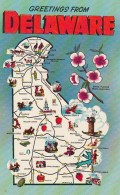 Map Of Delaware, State Map, C1950s/60s Vintage Postcard - Sonstige & Ohne Zuordnung