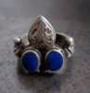 Jolie Bague Paki Argent Lapis Lazuli / Nice Silver And Lapis Lazul Paki Ring - Volksschmuck