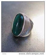 Grosse Bague Argent Aventurine / Great Silver Aventurina Ring - Anillos