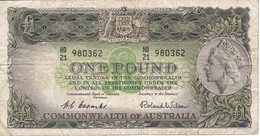 BILLETE DE AUSTRALIA DE 1 POUND AÑOS 1953-60     (BANKNOTE) - 1953-60