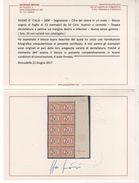 1890 Segnatasse Blocco Inedito Varietà N.C. Rara Unica, Certificata Bifani E Firmata Giusti +++ - Nuovi