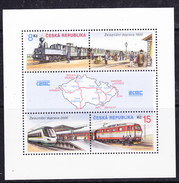 Czech Republic 2000 Trains/ Railroad M/s ** Mnh (F6543) - Blokken & Velletjes