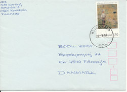 Finland Cover Sent To Denmark Klaukkala 19-8-1987 Single Franked - Lettres & Documents