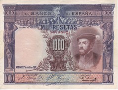 BILLETE DE ESPAÑA DE 1000 PTAS DEL AÑO 1925 DE CARLOS I CALIDAD MBC (VF)  SIN SERIE (BANKNOTE) - 1000 Pesetas