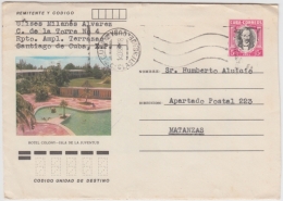 1983-EP-151 CUBA 1983 POSTAL STATIONERY. Ed.193k. HOTEL COLONY, PINES IS. ISLA PINOS. USED. - Cartas & Documentos