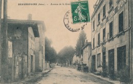 CPA 38 BEAUREPAIRE Carte Rare Avenue De La Gare Hôtel Du Lion D'Or - Beaurepaire