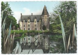 CPSM COLORISEE MAULEON, CHATEAU DU BOIS FICHET VU DE L'ETANG, DEUX SEVRES 79 - Mauleon