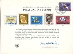 Nations Unies - Genève - Document Spécial De 1973 ° - Bombe Atomique - Fleurs - épée - Covers & Documents