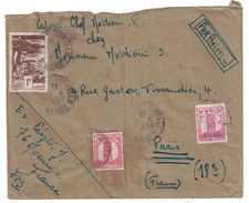 MAROC 1945 - LETTRE PAR AVION À 3F50 DE FES FEZ VILLE-NOUVELLE POUR CAPORAL CHEF MEDIONI PARIS FRANCE WW2 - Covers & Documents