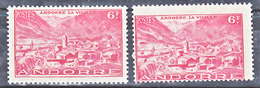 Andorre 111 Variété Impression Décalée Et Normal Andorre La Vieille Neuf * * TB MNH Sin Charnela - Nuevos