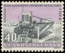 Czechoslovakia / Stamps (1960) 1130: Third Five-year Plan (Field Drainage; Tractor); Painter: Frantisek Hudecek - Andere (Aarde)