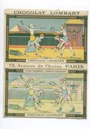 PARIS CHOCOLAT LOMBART AVENUE CHOISY EMBALLAGE CARTON TABLETTE A COLORIER EGYPTE BALLE CAVALIERE EGYPTIENS - Lombart