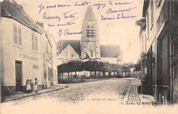 95-PRESLES- L'EGLISE ET LA PLACE - Presles